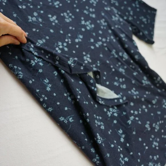 L.L.Bean Women's T-Shirt, Size Small, Blue & White Floral - Picture 3 of 4